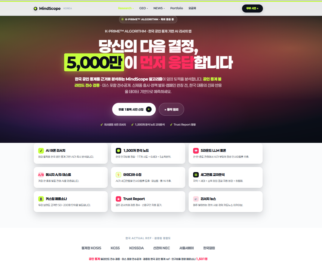 MindScope — AI 여론·인식 조사 플랫폼